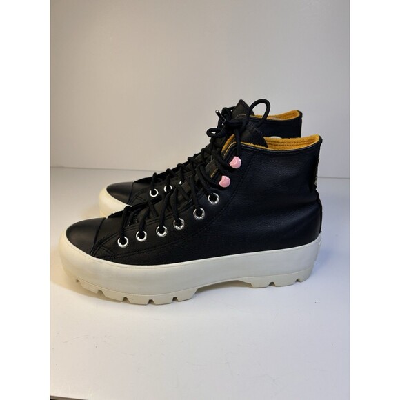 Converse Women's Chuck Taylor Lugged Hi Black leather & Gore-Tex Boots Size 9.5 - Picture 3 of 9